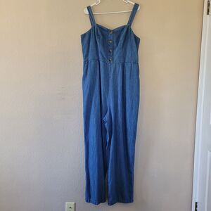 Old Navy Indigo Button-Front Jumpsuit